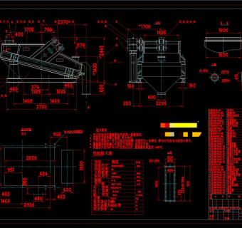 振动筛总图CAD机械图纸