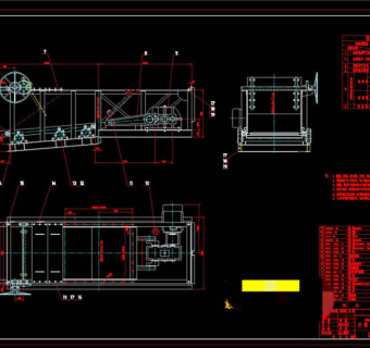 大型给料机设备CAD机械图纸