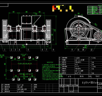 笼式粉碎机CAD机械图纸