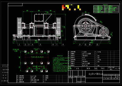 笼式粉碎机CAD机械图纸