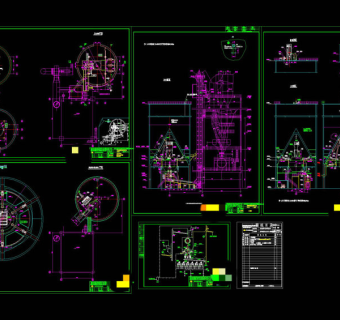均化库提升机施工方案图CAD机械图纸