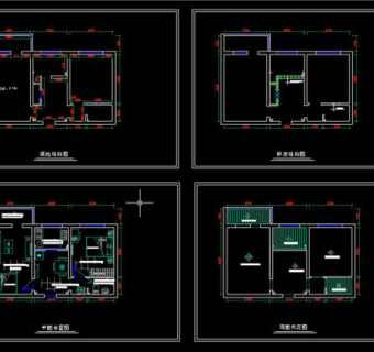 小户型旧房装修CAD图纸