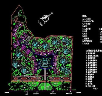 居住区cad平面规划图图片