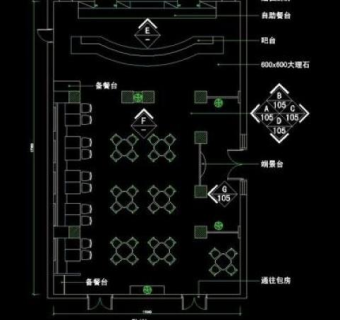 cad餐厅设计素材图片