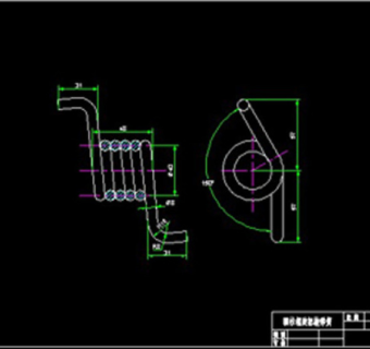 圆柱螺旋扭转弹簧CAD图纸