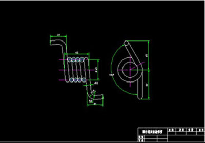圆柱螺旋扭转弹簧CAD图纸