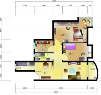 小户型装修cad平面图图片