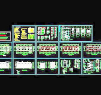 中学教学楼与宿舍楼建筑CAD设计施工图纸2