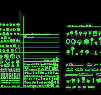 品cad植物和装饰品图块素材