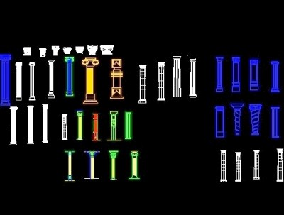 室内柱子CAD图模块下载