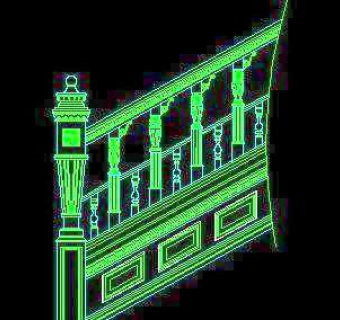 木楼梯、铁艺楼梯、旋转楼梯、现代式楼梯、楼梯扶手CAD图块23