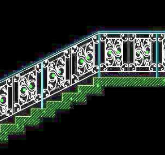 木楼梯、铁艺楼梯、旋转楼梯、现代式楼梯、楼梯扶手CAD图块37