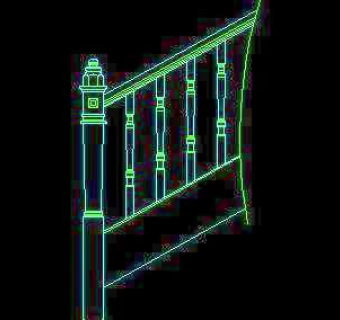 木楼梯、铁艺楼梯、旋转楼梯、现代式楼梯、楼梯扶手CAD图块25
