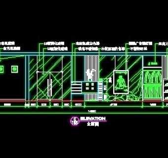鞋帽店、服装店橱窗门面实例cad详图、装修施工图纸25例-5