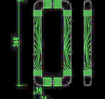 门拉手、门锁、门饰-cad门图块素材14
