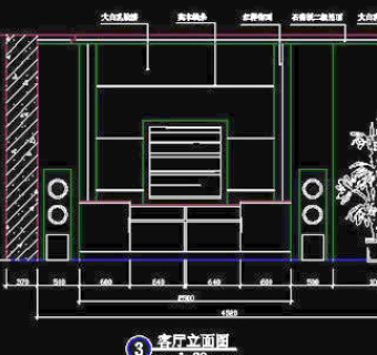 电视背景墙cad设计施工图17