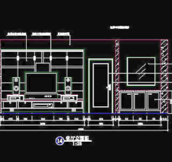 电视背景墙cad设计施工图6