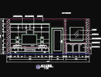 电视背景墙cad设计施工图6
