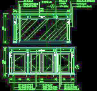 餐厅装饰柜cad详47