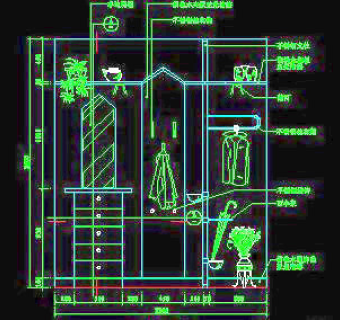 鞋柜、衣帽柜cad详图素材24