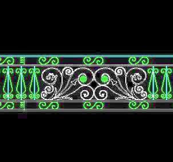 西式栏杆、现代式栏杆、铁艺栏杆CAD图块3