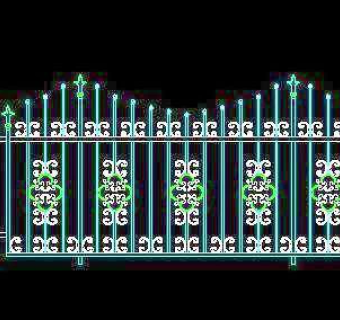 西式栏杆、现代式栏杆、铁艺栏杆CAD图块2