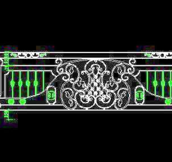 西式栏杆、现代式栏杆、铁艺栏杆CAD图块1