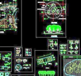 全套园林树池各种做法CAD合集3D模型