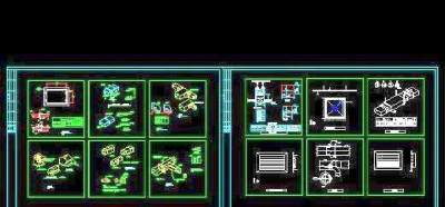 风管风口管件阀门安装节点CAD图