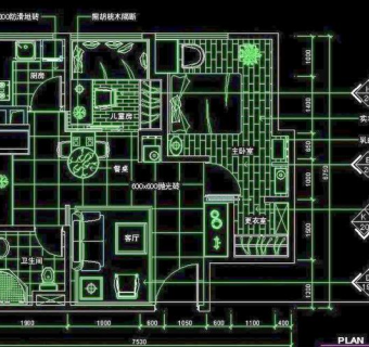 cad室内平面装修图