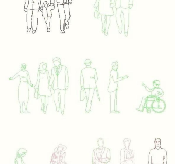 CAD家居装饰人物图块