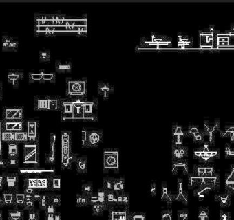 各种灯具及浴室CAD素材设计图