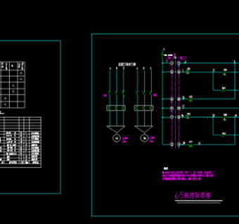 电机一用一备二次接线图CAD图纸