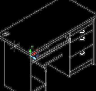 电脑桌CAD三维图