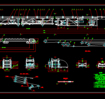 可伸缩带式输送机CAD图纸