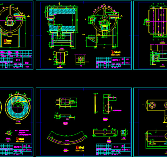 旋风式煤粉燃烧器全套图CAD