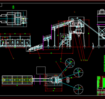 hls60砼搅拌楼总图CAD图纸