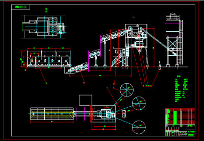 hls60砼搅拌楼总图CAD图纸
