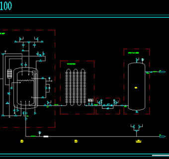 液氮带控制点工艺流程图CAD图纸