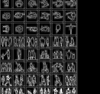 建筑CAD常用图库之立面人