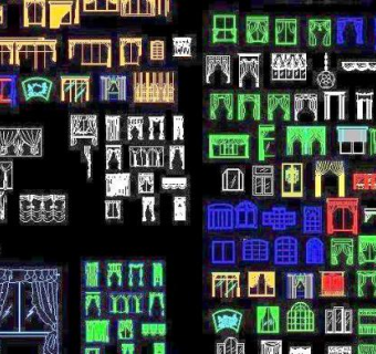 常用CAD图块-窗帘类