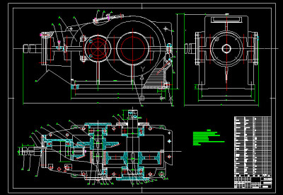 二级圆柱圆锥减速器装配图CAD图纸