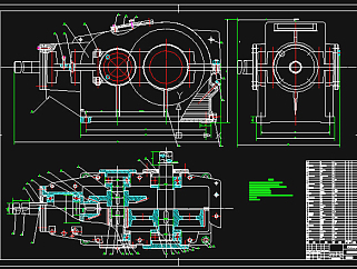 二级圆柱圆锥减速器装配图CAD图纸