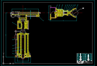 工业机械手装配图CAD图纸