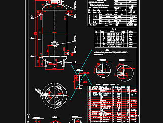 10立方立式贮罐总装图CAD图纸