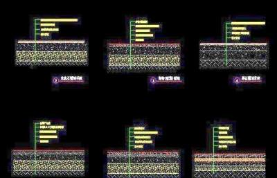 6种CAD地面铺装CAD详图
