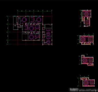 cad施工图雅园包间