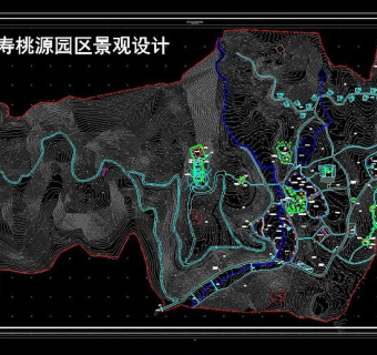 农家乐景观规划总平面图城市景区CAD图