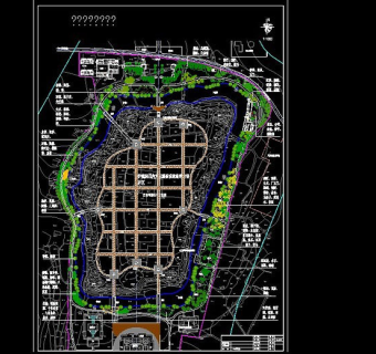 公园绿化规划方案图纸城市景区CAD图