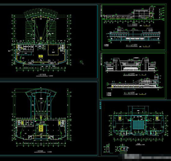 二层汽车站cad设计图